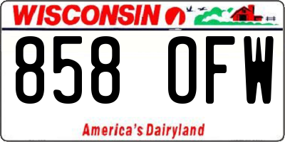 WI license plate 858OFW