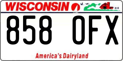 WI license plate 858OFX