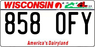 WI license plate 858OFY