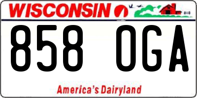 WI license plate 858OGA