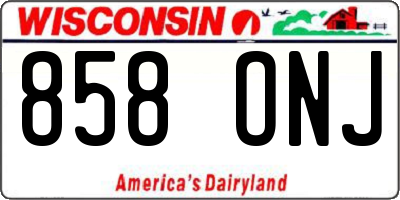 WI license plate 858ONJ