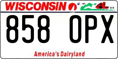 WI license plate 858OPX