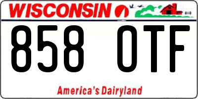 WI license plate 858OTF