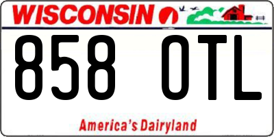 WI license plate 858OTL