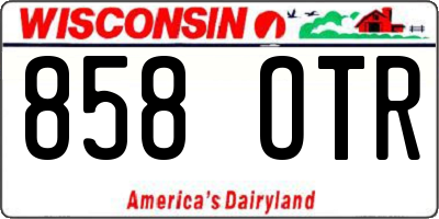 WI license plate 858OTR