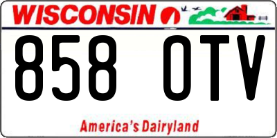 WI license plate 858OTV