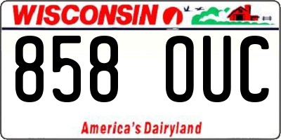 WI license plate 858OUC