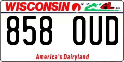WI license plate 858OUD