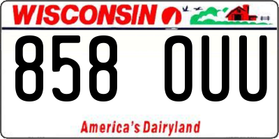 WI license plate 858OUU