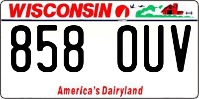 WI license plate 858OUV