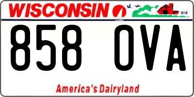 WI license plate 858OVA