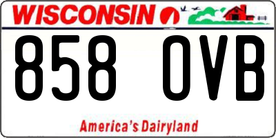 WI license plate 858OVB