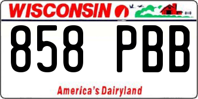 WI license plate 858PBB