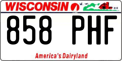 WI license plate 858PHF