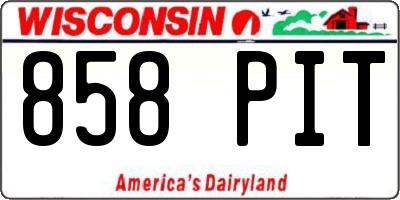 WI license plate 858PIT