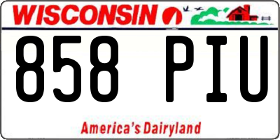 WI license plate 858PIU
