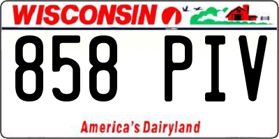 WI license plate 858PIV
