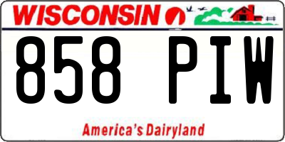 WI license plate 858PIW