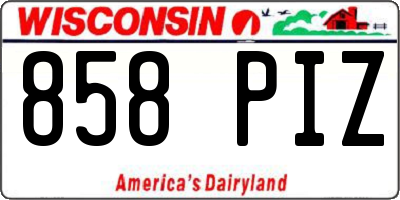 WI license plate 858PIZ