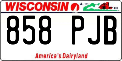WI license plate 858PJB