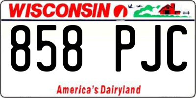 WI license plate 858PJC