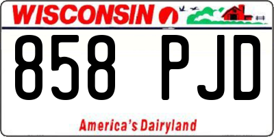 WI license plate 858PJD