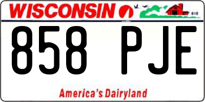 WI license plate 858PJE