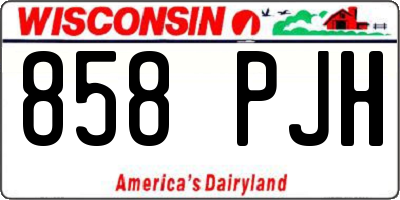 WI license plate 858PJH