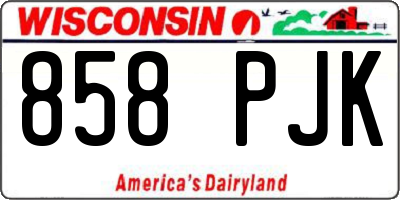 WI license plate 858PJK
