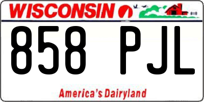 WI license plate 858PJL