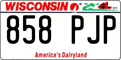 WI license plate 858PJP