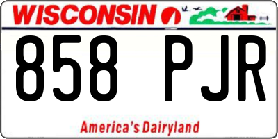 WI license plate 858PJR