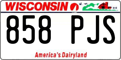 WI license plate 858PJS