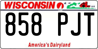 WI license plate 858PJT