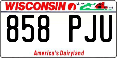 WI license plate 858PJU