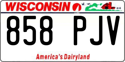WI license plate 858PJV