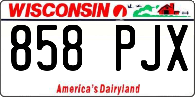 WI license plate 858PJX
