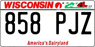 WI license plate 858PJZ