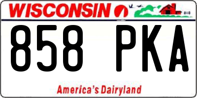 WI license plate 858PKA