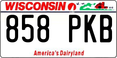 WI license plate 858PKB