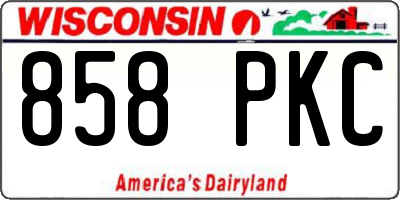 WI license plate 858PKC