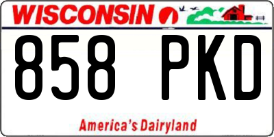 WI license plate 858PKD