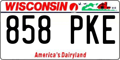 WI license plate 858PKE