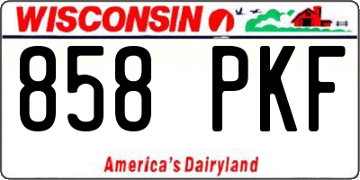 WI license plate 858PKF