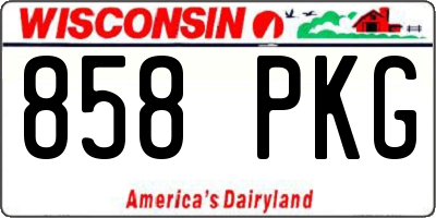 WI license plate 858PKG