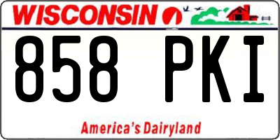 WI license plate 858PKI