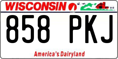WI license plate 858PKJ