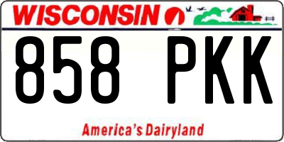 WI license plate 858PKK