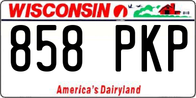 WI license plate 858PKP