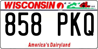 WI license plate 858PKQ